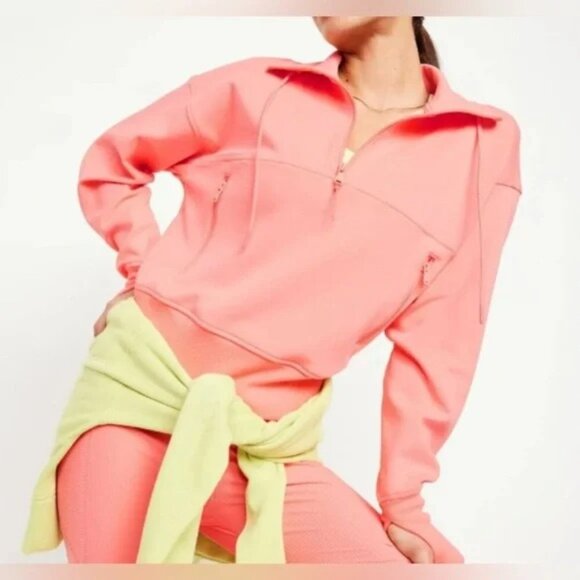Old Navy | Dynamic Fleece Half Zip Sweatshirt | Peach Nectar | Size X-Large - Picture 1 of 10